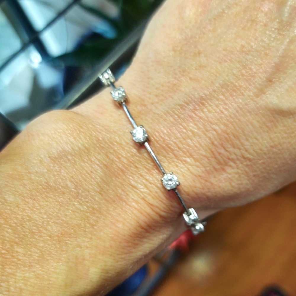Vintage Sterling Silver Tennis Bracelet